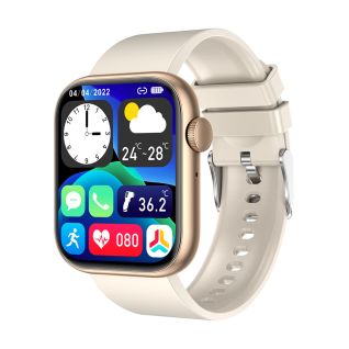 3GUYS SMARTWATCH bluetooth call - γυναικείο smartwatch με μπεζ λουράκι σιλικόνης 3GW6702
