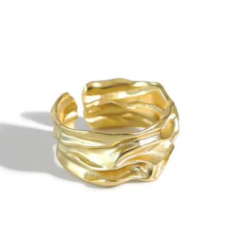 Foil - γυναικείο επιχρυσωμένο ατσάλινο δαχτυλίδι - ανοιγόμενο  D23
