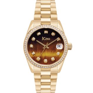 JCou GLISS - γυναικείο ρολόϊ  με χρυσό ατσάλινο μπρασελέ JU19060-6
