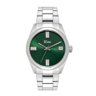 JCou EMERALD II - γυναικείο ρολόι με πράσινο καντράν και ατσάλινο μπρασελέ JU19061-2