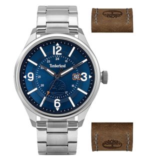 TIMBERLAND BLAKE GIFT SET BLUE DIAL  ανδρικό ρολόϊ σετ δώρου με ατσάλινο μπρασελέ και δερμάτινο λουράκι TBL14645JYS/03MAS