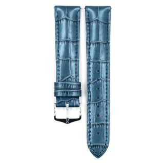 HIRSCH DUKE - μπλε μεταλλικό δερμάτινο λουράκι 01027180-18 18mm