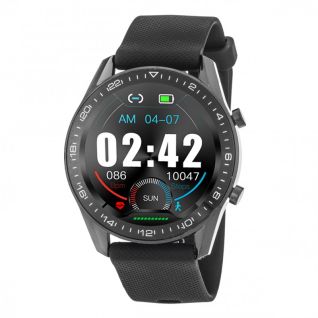 3GUYS SMARTWATCH Bluetooth & Φακός - ανδρικό smartwatch με μαύρο λουράκι σιλικόνης 3GW2592