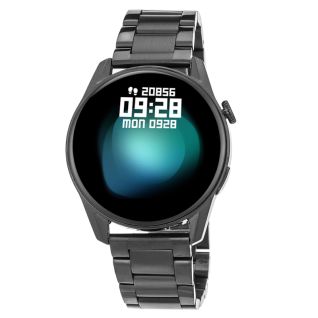 3GUYS SMARTWATCH Bluetooth & Φακός - ανδρικό smartwatch με μαύρο ατσάλινο μπρασελέ 3GW4642