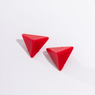 Σκουλαρίκια κόκκινα με κλιπ - μοντέρνα γυναικεία σκουλαρίκια με κλιπ - για μη τρυπημένα αυτιά V9