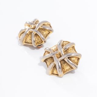 Σκουλαρίκια χρυσά/ασημί με κλιπ - γυναικεία σκουλαρίκια με κλιπ - για μη τρυπημένα αυτιά V13