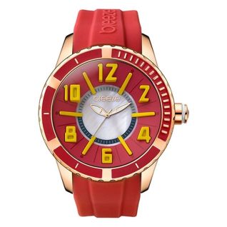 BREEZE WESTSIDE CONNECTION γυναικείο ρολόϊ με κόκκινο λουράκι καουτσούκ 110141.16