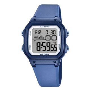 Calypso Digital - ψηφιακό ρολόϊ με μπλε καουτσούκ λουράκι K5812/1