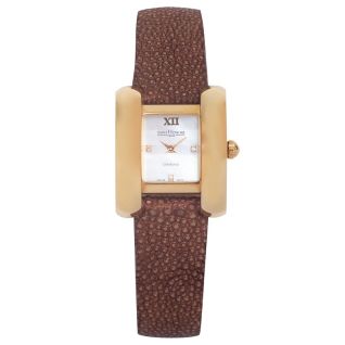 SAINT HONORÉ Diamond - γυναικείο ρολόϊ με καφέ δερμάτινο λουράκι από σαλάχι 821320 3YRD
