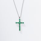 Κολιέ με σταυρό και πράσινες πέτρες - ατσάλινος σταυρός με πράσινα ζιργκόν Κ2