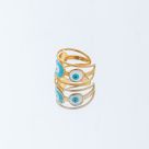 The evil eye Gold - ανοιγόμενο γυναικείο δαχτυλίδι από επιχρυσωμένο ατσάλι με ματάκι D12