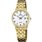 FESTINA CLASSIC date - γυναικείο ρολόϊ με χρυσό ατσάλινο μπρασελέ και ημερομηνία F20514/1