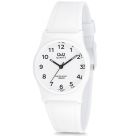 Q&Q -   γυναικείο αδιάβροχο ρολόι με άσπρο λουράκι καουτσούκ VP34J062Y