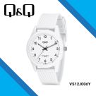Q&Q - unisex αδιάβροχο ρολόι με άσπρο λουράκι καουτσούκ VS12J006Y