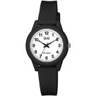 Q&Q -   γυναικείο αδιάβροχο ρολόι με μαύρο λουράκι καουτσούκ VS13J001Y
