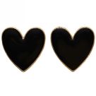 ΣΚΟΥΛΑΡΙΚΙΑ ΚΑΡΦΩΤΑ ΚΑΡΔΙΑ - γυναικεία σκουλαρίκια καρδιά σε μαύρο χρώμα Σ5